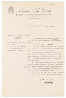 Lot #310 Benito Mussolini Document Signed