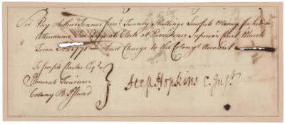 Lot #286 Stephen Hopkins Document Signed - Image 1