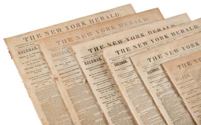 Lot #386 William T. Sherman: Collection of (10) Civil War-Dated Issues of The New York Herald (July–December 1864) - Image 1