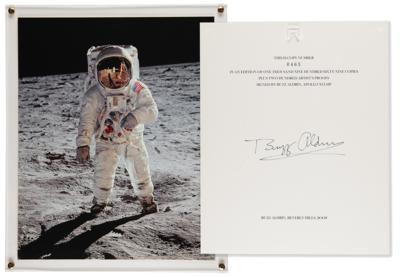 Lot #410 Buzz Aldrin Signed Print and Limited Edition Moonfire Book - Image 1