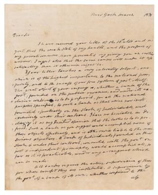 Lot #10 James Monroe Handwritten Draft Letter on