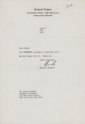 Lot #628 Richard Rodgers Typed Letter Signed - Image 1