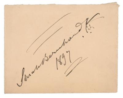 Lot #707 Sarah Bernhardt Handwritten Manuscript and Signature - Image 1