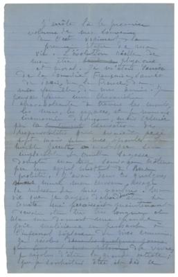 Lot #707 Sarah Bernhardt Handwritten Manuscript and Signature - Image 2