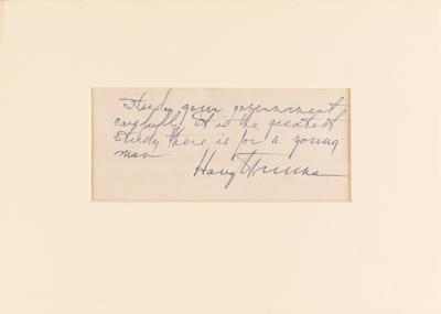 Lot #147 Harry S. Truman Autograph Quotation Signed - Image 2