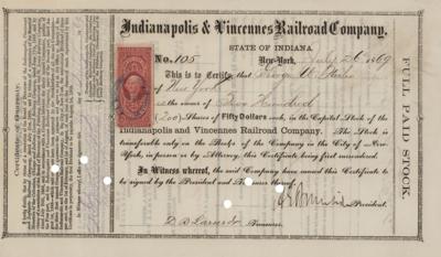 Lot #372 Ambrose E. Burnside Document Signed