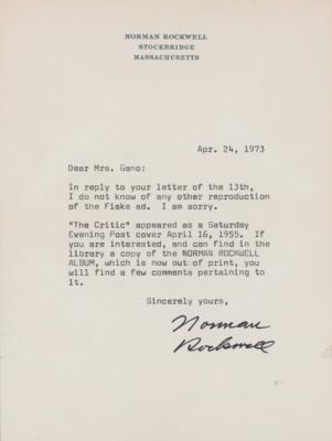 Lot #495 Norman Rockwell (2) Typed Letters Signed - Image 2