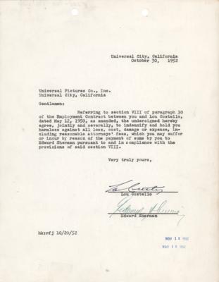 Lot #715 Lou Costello Document Signed - Image 1