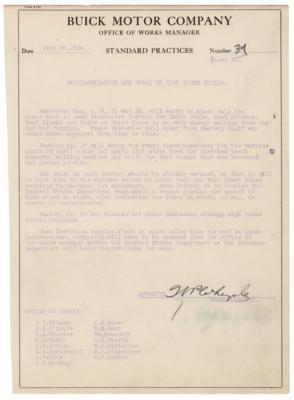 Lot #252 Walter Chrysler Document Signed