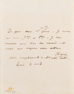 Lot #558 Frederic Chopin Rare Autograph Letter Signed on His Travels - Image 3