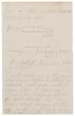 Lot #211 Isaac M. Singer Twice-Signed Autograph Letter on Sewing Machine Improvements, with Two Sketched Diagrams - Image 5