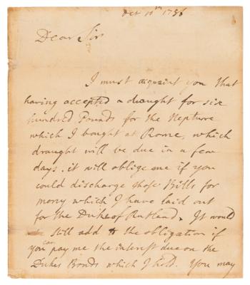 Lot #482 Joshua Reynolds Autograph Letter Signed,