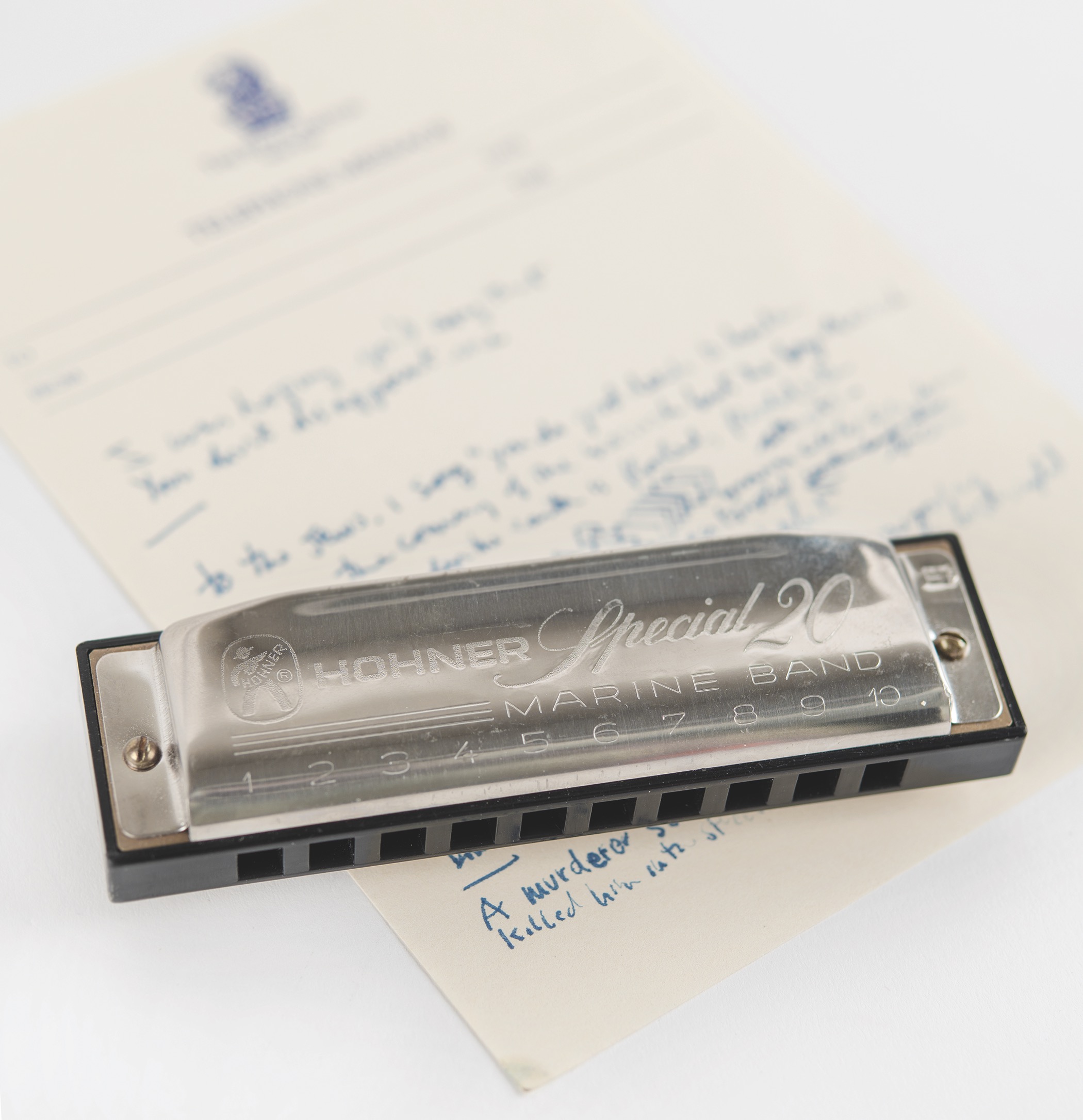 Lot #576 Bob Dylan Unpublished Handwritten Religious Lyrics and Harmonica - Image 1