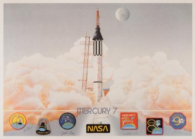 Lot #454 Mercury Astronauts Signed Print - Image 1