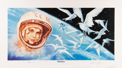 Lot #450 Alexei Leonov and Valentina Tereshkova Signed Print - Image 1