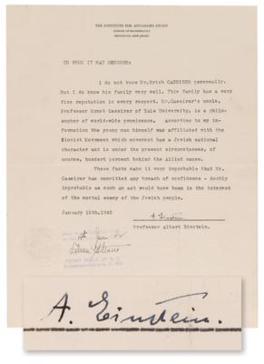 Lot #218 Albert Einstein Typed Letter Signed, Supporting an Emigrant Car Dealer from Breslau in World War II - Image 1