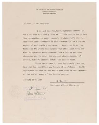 Lot #218 Albert Einstein Typed Letter Signed, Supporting an Emigrant Car Dealer from Breslau in World War II - Image 2