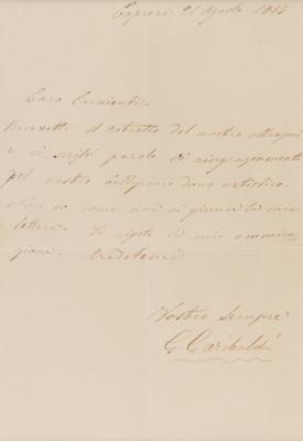 Lot #273 Giuseppe Garibaldi Autograph Letter Signed - Image 1