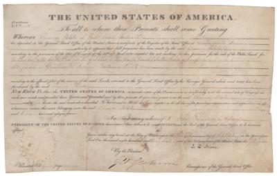 Lot #51 John Quincy Adams Document Signed as President - Image 1