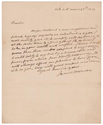 Lot #11 James Monroe Autograph Letter Signed to