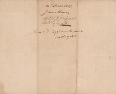 Lot #11 James Monroe Autograph Letter Signed to Treasury Secretary Samuel D. Ingham - Image 2