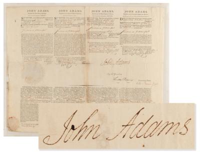 Lot #2 John Adams Document Signed as President - Image 1