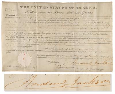 Lot #95 Andrew Jackson Document Signed as President - Image 1