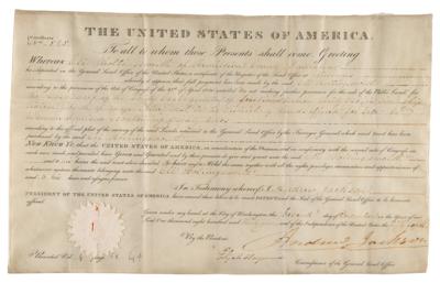 Lot #95 Andrew Jackson Document Signed as President - Image 2