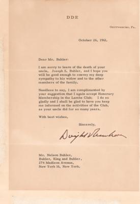 Lot #76 Dwight D. Eisenhower Typed Letter Signed with Bachrach Photograph and Bronze Inauguration Medal - Image 1