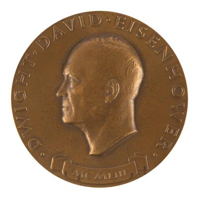 Lot #76 Dwight D. Eisenhower Typed Letter Signed with Bachrach Photograph and Bronze Inauguration Medal - Image 3