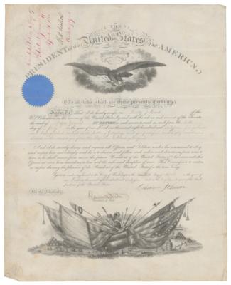 Lot #96 Andrew Johnson Document Signed as President, Appointing Storied Civil War Artillery Tactician Henry Jackson Hunt as Brevet Major General - Image 1