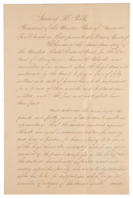 Lot #15 James K. Polk and James Buchanan Document Signed as President and Secretary of State - Image 2