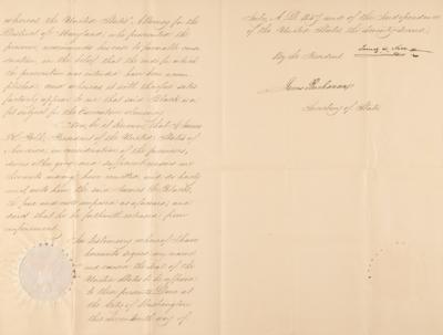 Lot #15 James K. Polk and James Buchanan Document Signed as President and Secretary of State - Image 3