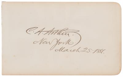 Lot #54 Chester A. Arthur Signature as Vice President - Image 1