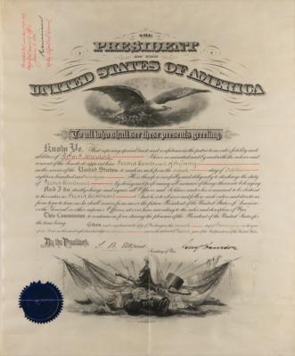 Lot #88 Benjamin Harrison Document Signed as President - Image 1