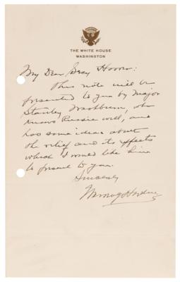 Lot #30 Warren G. Harding Autograph Letter Signed as President, Writing to Herbert Hoover on Russian Relief Efforts - Image 1