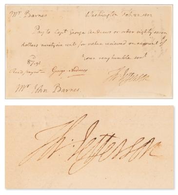 Lot #7 Thomas Jefferson Autograph Document Signed as President - Image 1