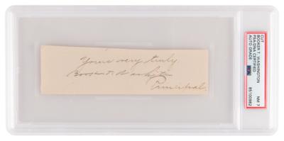 Lot #357 Booker T. Washington Signature - PSA NM 7