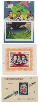 Lot #423 Apollo 7 Crew (3) Signed Stamp Presentation - Image 1