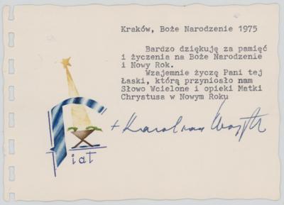 Lot #326 Pope John Paul II Typed Letter Signed: "I wish you the Grace that the Incarnate Word brought us and the protection of the Mother of Christ in the New Year" - Image 1