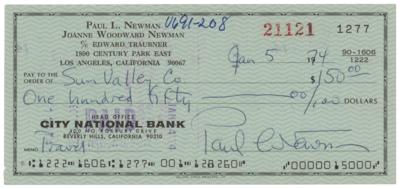 Lot #737 Paul Newman Signed Check - Image 1