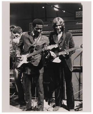 Lot #642 Eric Clapton and Buddy Guy Photograph by Dick Waterman - Image 1