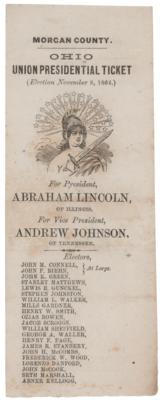 Lot #105 Abraham Lincoln and Andrew Johnson 1864 Union Presidential Ticket - Image 1