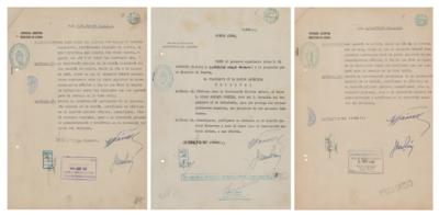 Lot #324 Juan Peron (3) Documents Signed - Image 1