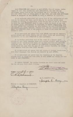 Lot #527 Edgar Rice Burroughs Document Signed - Publishing Contract for Tarzan, Lord of the Jungle - Image 1