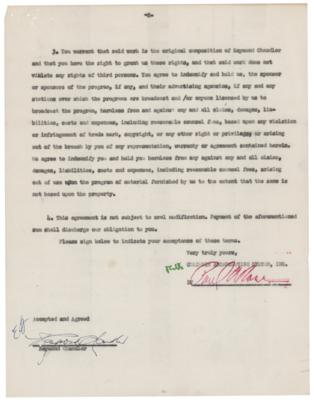 Lot #530 Raymond Chandler Document Signed -