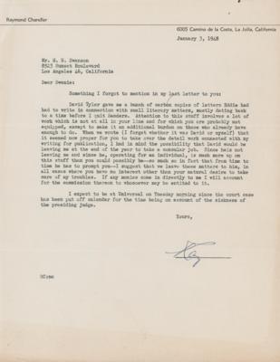 Lot #531 Raymond Chandler Typed Letter Signed