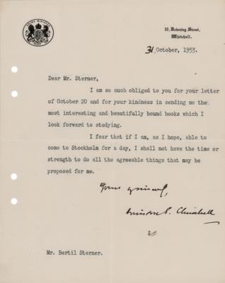 Lot #183 Winston Churchill Typed Letter Signed