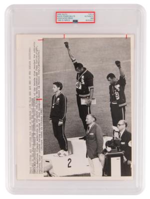 Lot #766 Mexico City 1968 Summer Olympics: Black Power Salute Original 'Type III' Wire Photograph - Image 1