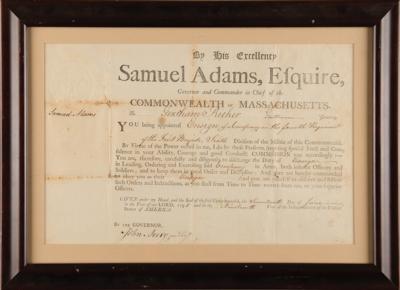 Lot #167 Samuel Adams Document Signed as Governor of Massachusetts - Image 2